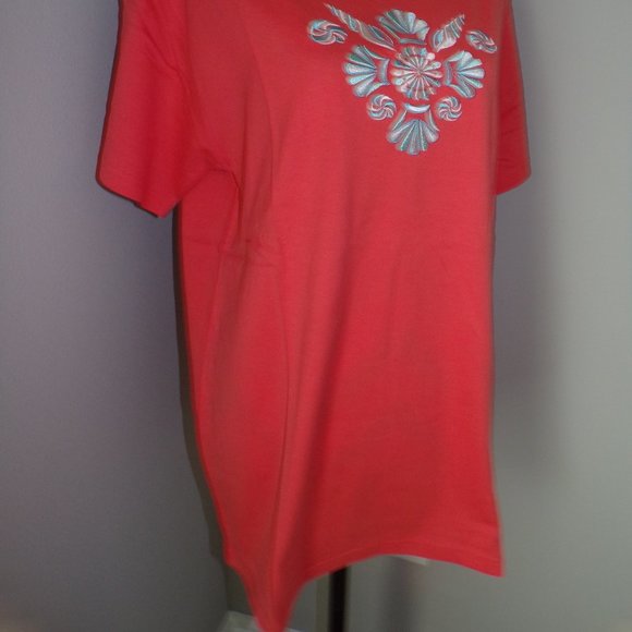 NWT Bob Mackie Coral Seashell Large 12/14 Top - Picture 5 of 5